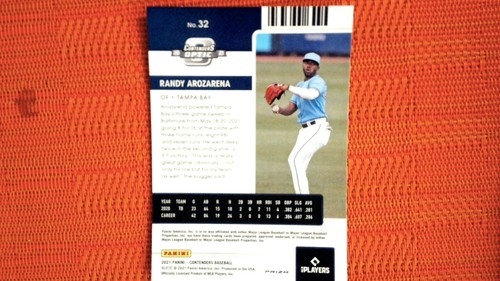 2021 Panini Contenders #32 Randy Arozarena Optic Red - Picture 2 of 2