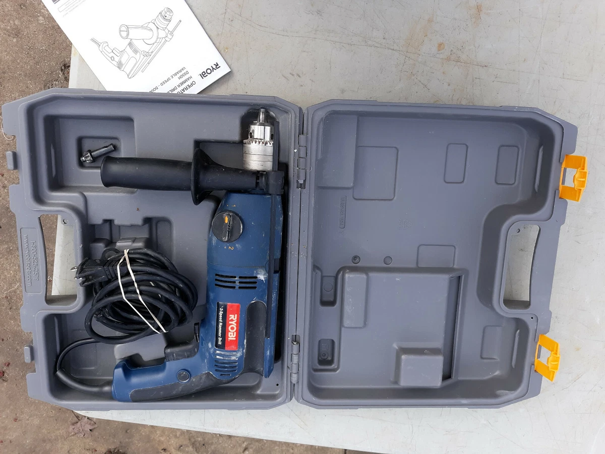 21HH06 RYOBI HAMMER DRILL, CHUCK KEY IS BROKEN, DRILL RUNS WELL, GOOD  CONDITION