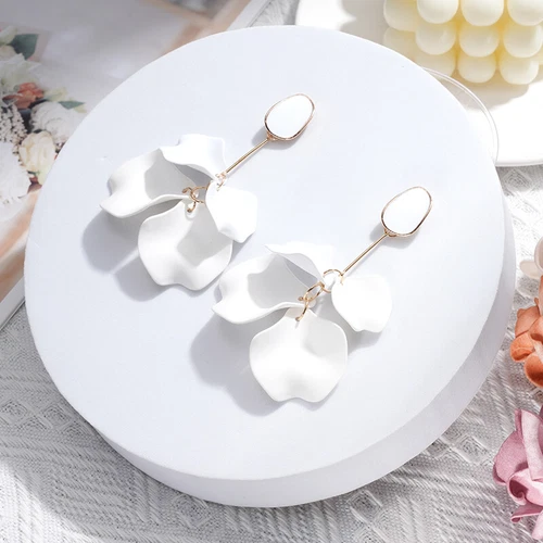 Moda Mujeres Pétalos de Rosa Borla Pendientes Joyería Pendientes Colgantes Largos Nuevos - Imagen 11 de 29