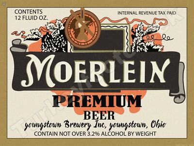 Moerlein Premium Beer Label 9'' x 12'' Metal Sign