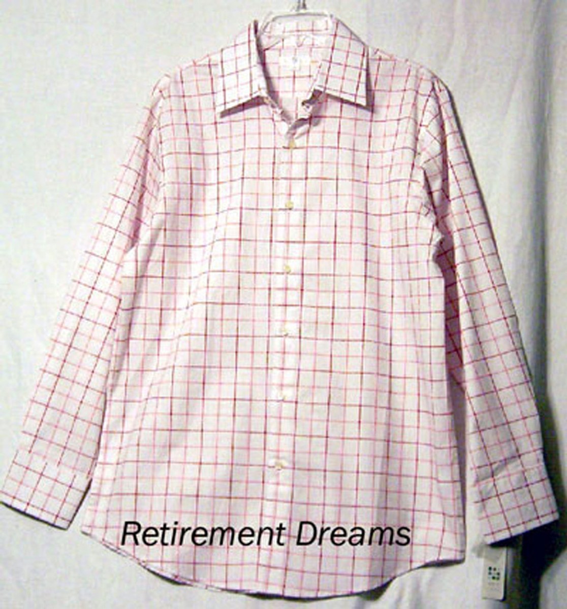 APT. 9 Mens M Dress Shirt Long Sleeve NEW White Burgundy Mauve APT. 9 Mens M Dress Shirt Long Sleeve NEW White Burgundy Mauve