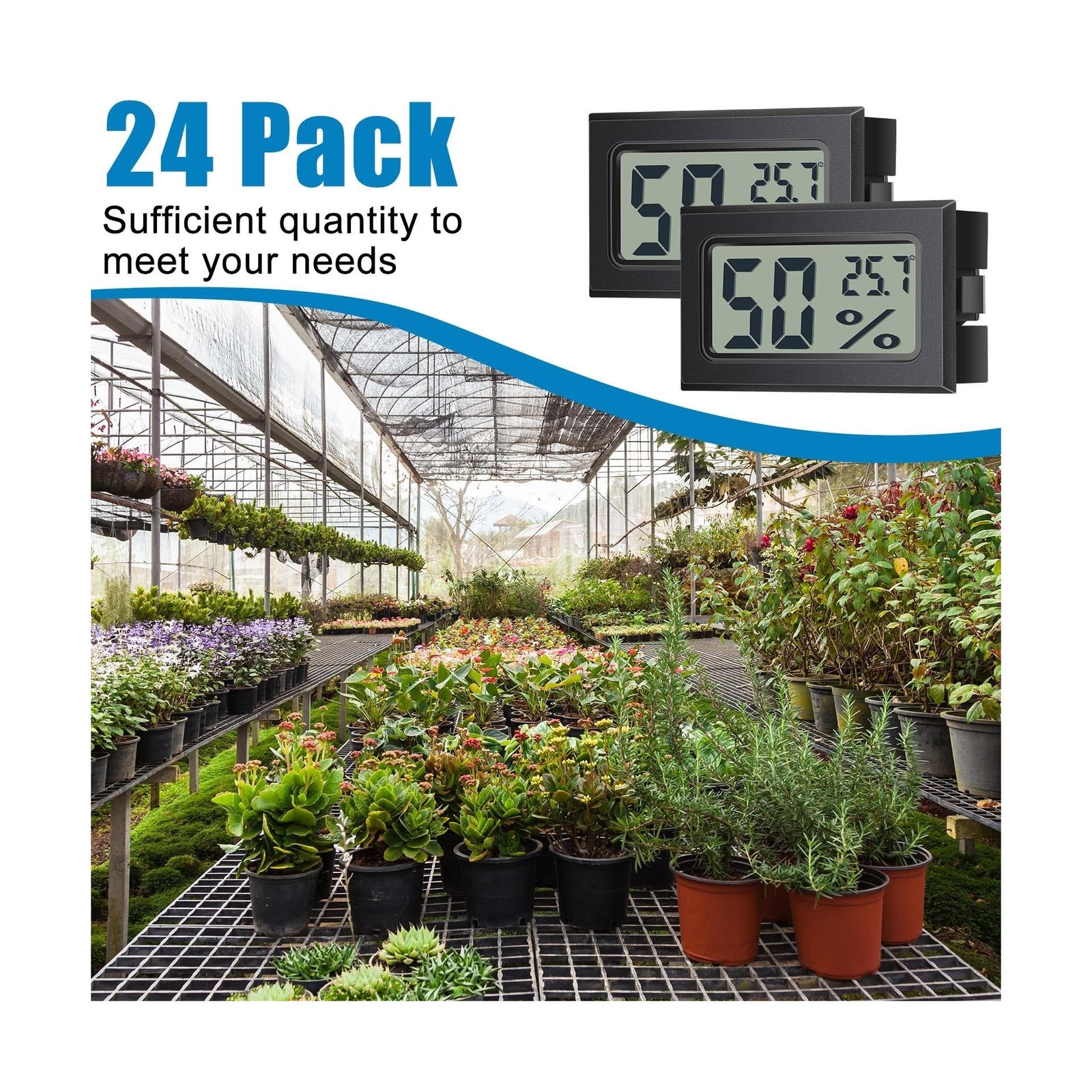 Kanayu 24 Pack Mini Digital Hygrometer Thermometers Indoor Humidity... Fast Ship