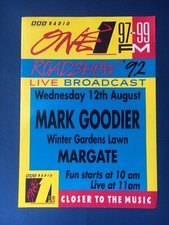 BBC Radio 1 Roadshow RARE 1992 Tour Poster LARGE 17"x24"Mark Goodier Margate