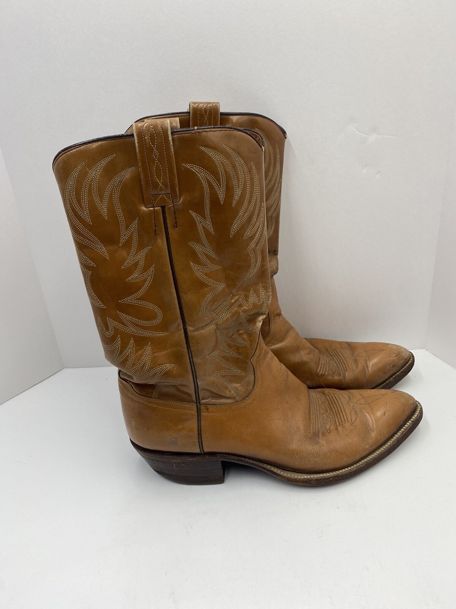 Dan Post Mens Tan Leather Western Cowboy Boots Size 11B Made  display picture 1