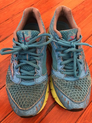 Mizuno Wave Inspire Women's Blue/Green Athletic Running Workout Shoes Sz 