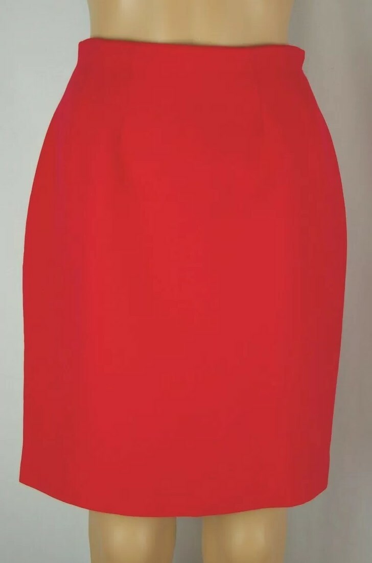 Solid Red Pencil/ Straight Fully Lined Skirt Wome… - image 11