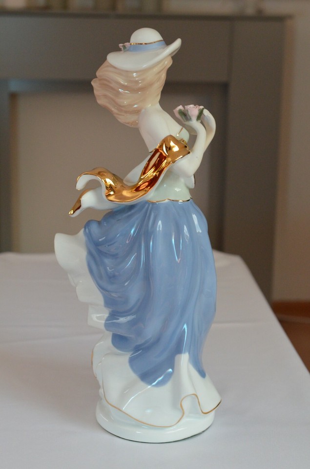 Porzellan Figur Frau Weiss