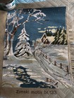 Handmade, Tapestry gobelin, Hand Embroidered, needlecraft Winter