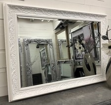 Large French White Ornate Shabby Chic Wall Mirror - VERONA -CHOOSE SIZE & COLOUR