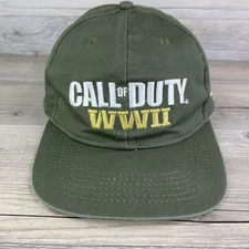 Call Of Duty Hat Cap WW2 Green Video Gamer Nerd Cosplay Snapback Adult Army FPS