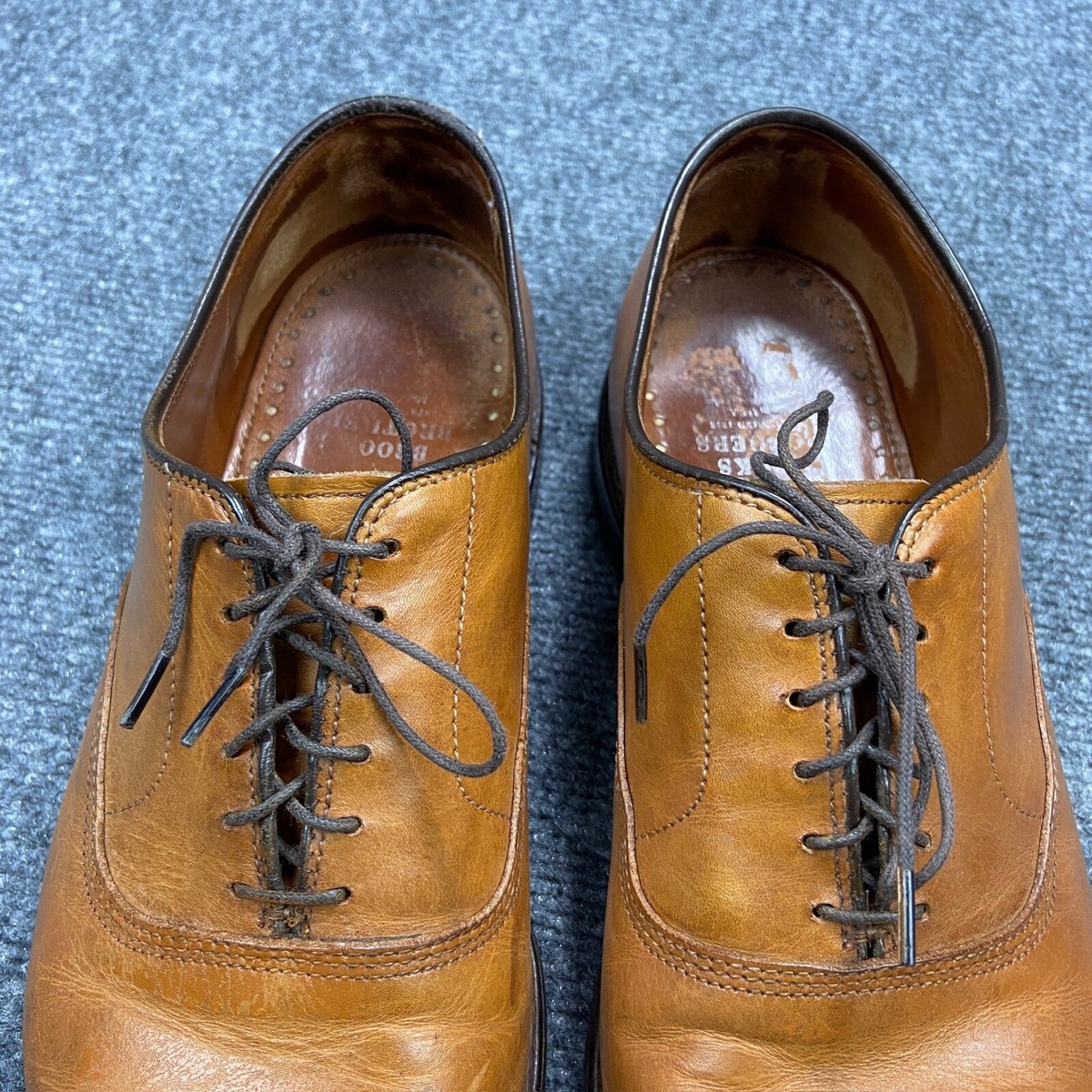 Brooks Brothers Shoes Mens 9 E Brown Leather Perforated Cap Toe