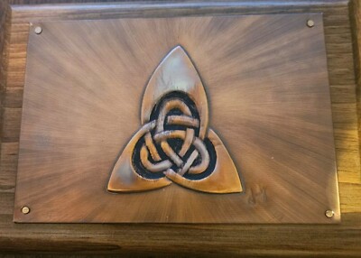 Kathryn Looby Trinity Knot Triquetra Repousse Celtic Folk Art Copper Bohemian