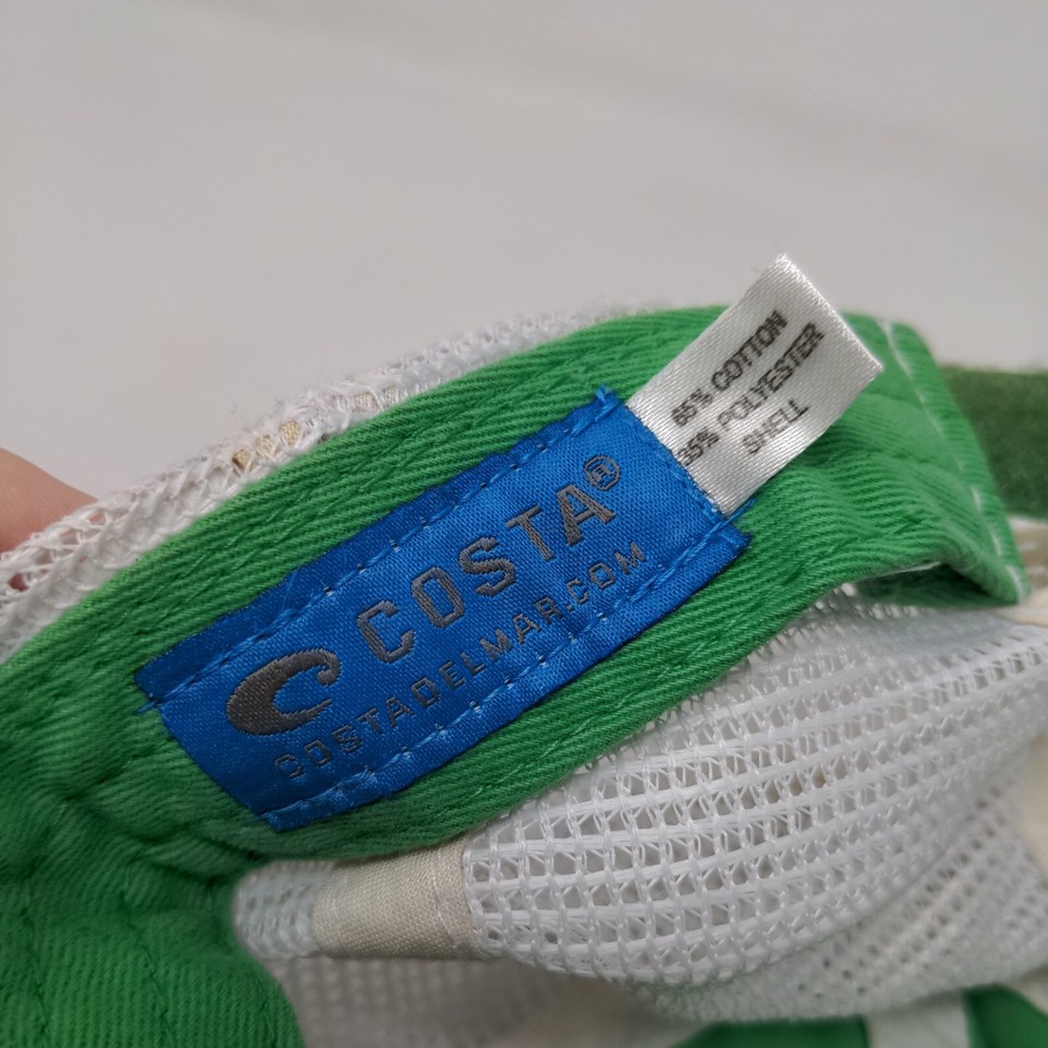 Costa Del Mar Strapback Meh Back Trucker Hat Green One Size Colorblock