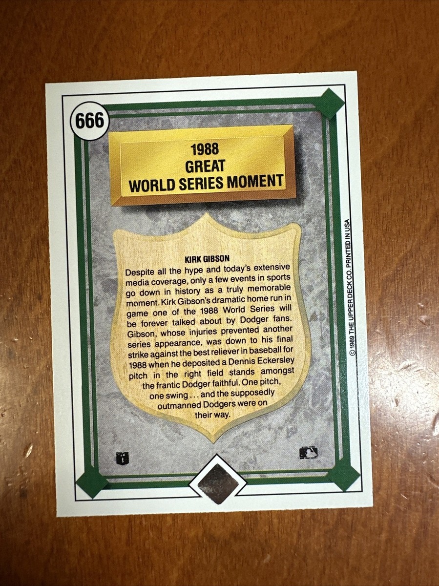 1989 Upper Deck Kirk Gibson 666 World Series LA Dodgers | eBay