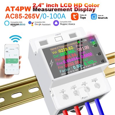 Din Rail WIFI Smart Switch Tuya Remote Control Digital LCD Power Energy Meter