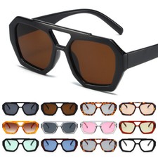 Retro Sunglasses for Women Men Classic 70s Vintage Trendy Square Glasses Eyewear