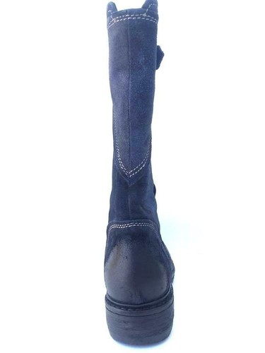 SCARPE STIVALE STIVALI DONNA MANAS 132D1917EX BLU PELLE ORIGINALE AI NEW - Picture 4 of 5