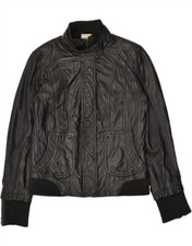 Street One Womens Leather Jacket Uk 12 Medium Black Leather Bb02