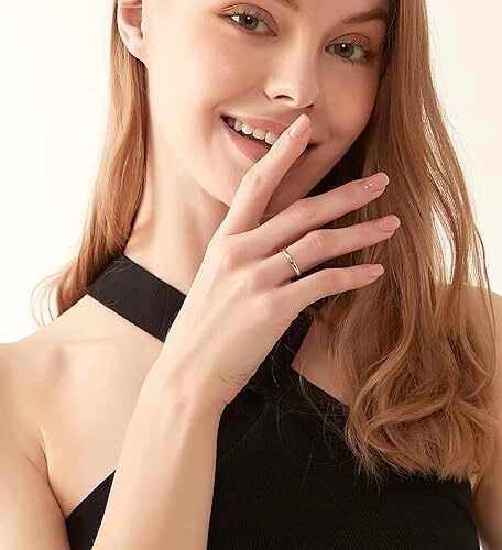 2mm Thin Tungsten Band Ring for Women Wedding Band Polished Rose Gold Comfort - Image 3 of 4