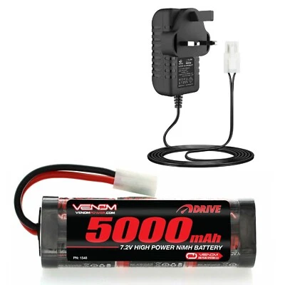 Venom 7.2v 5000mAh RC Car Battery NiMH and Charger for FTX HSP HPI - Tamiya Plug