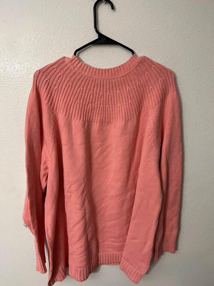 Isaac Mizrahi Live! Women's Top Sz 2X Long Sleeve Crew Neck Sweater Rose Pink - Image 3 of 4