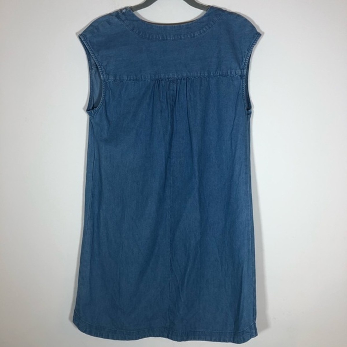 knox rose denim dress Knox Rose Boho Embroidered Sleeveless Blue Denim Mini Dress Size Large