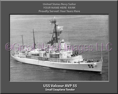 USS Valcour AVP 55 Personalized Canvas Ship Photo Print Navy Veteran Gift
