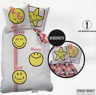 Bettwäsche Smiley World Sweet Dreams - 135 x 200cm - Baumwolle Renforcé Smileys