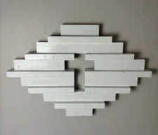 Large White Hanging Wood Cross Decor Cutout Hand Made