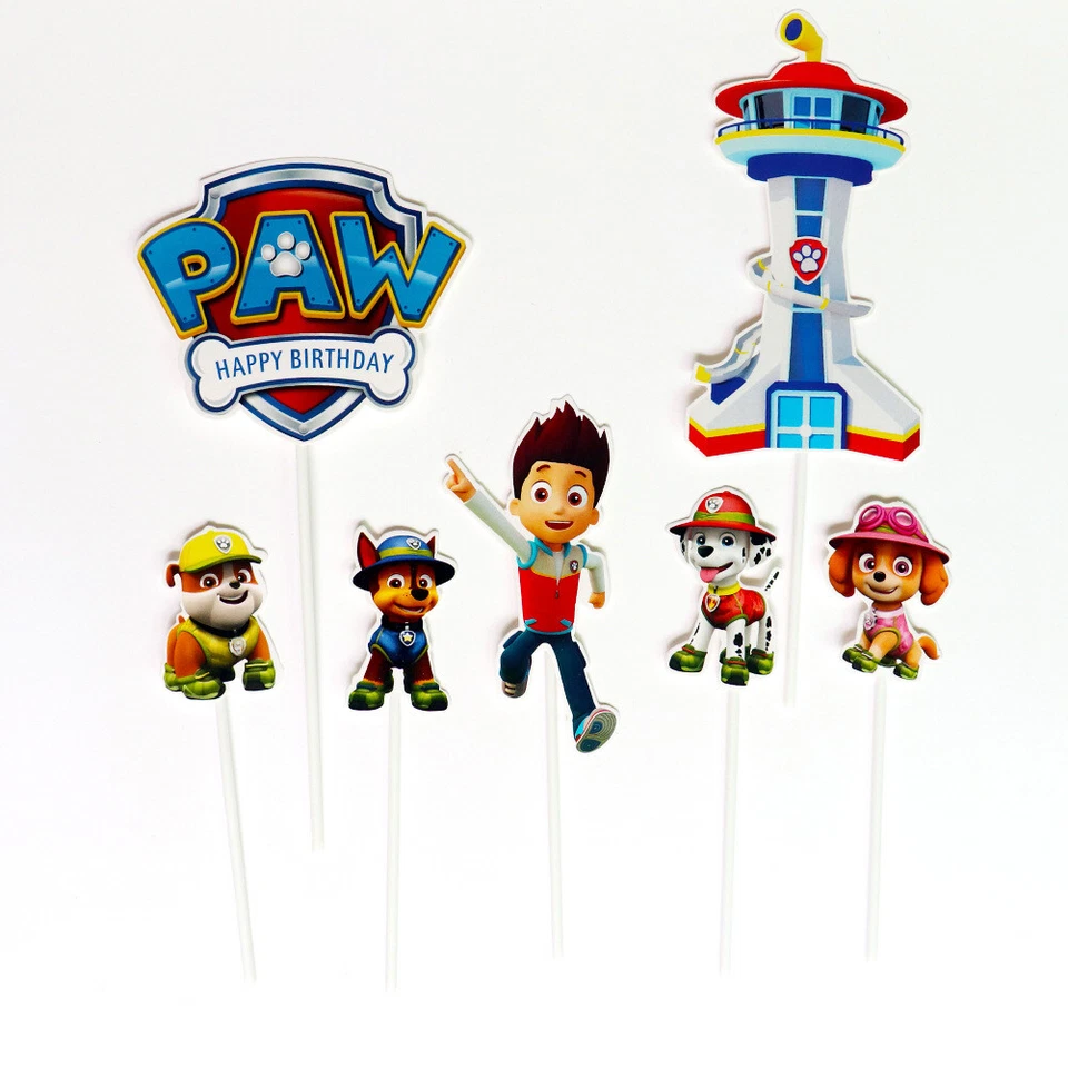 7PCS Paw Patrol Cake Topper Party Supplies Kids Birthday Decoration - image 2 of 4