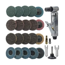 1/4" air die grinder with 20 pcs sanding discs, right angle, ergonomic grip, ...