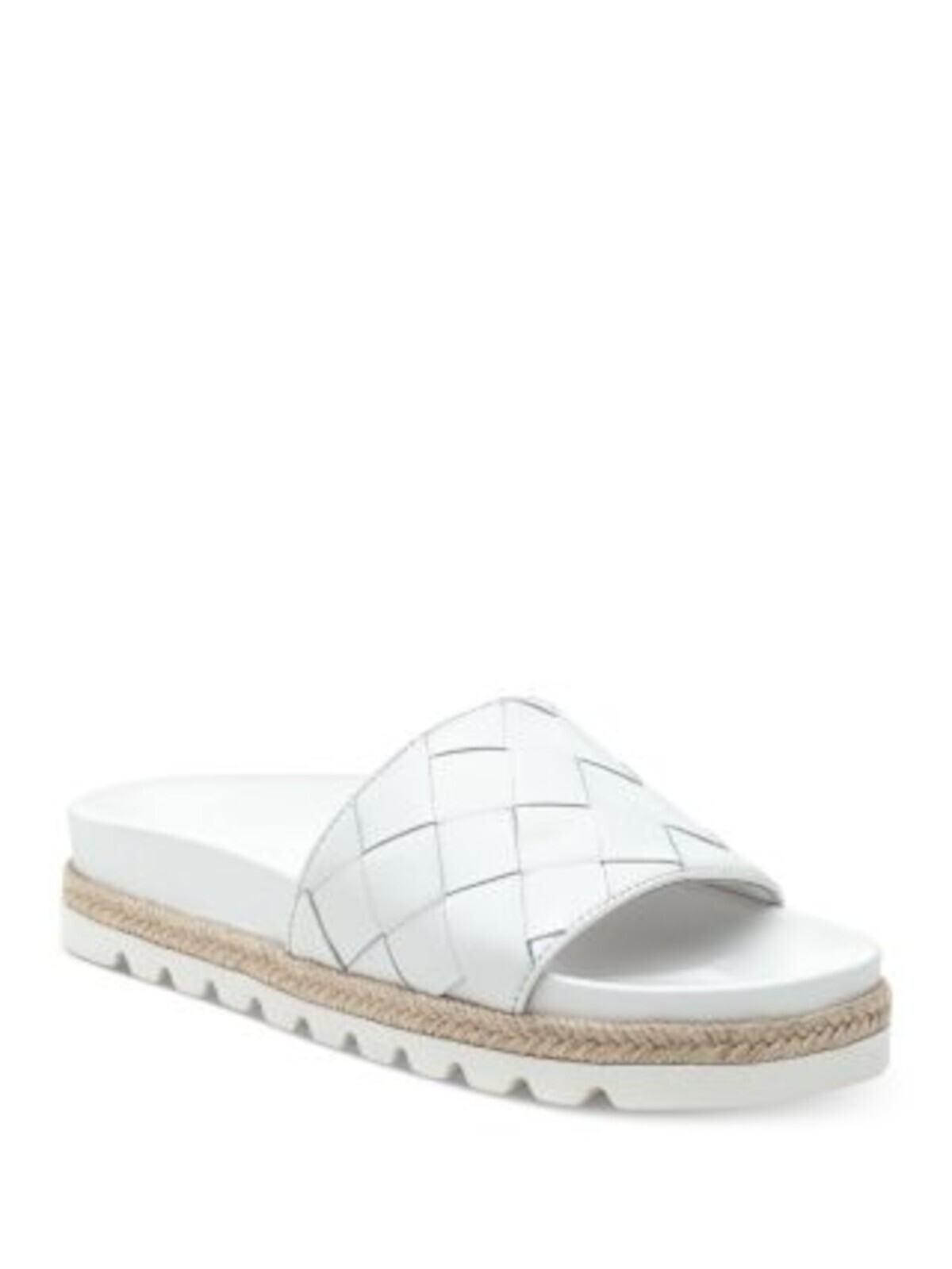 Женские слипоны J/SLIDES белого плетения на роликах с открытой платформой, 9 М