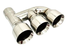 Exhaust Tip Offset 2.50 inlet 3.50 Triple 9.00 Long WDWSTP35009-250 HP-SS  304 P