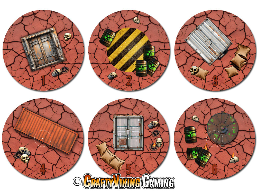 MARS RED PLANET Objective Markers for Warhammer 40K 7.57in Neoprene Non-Slip-image