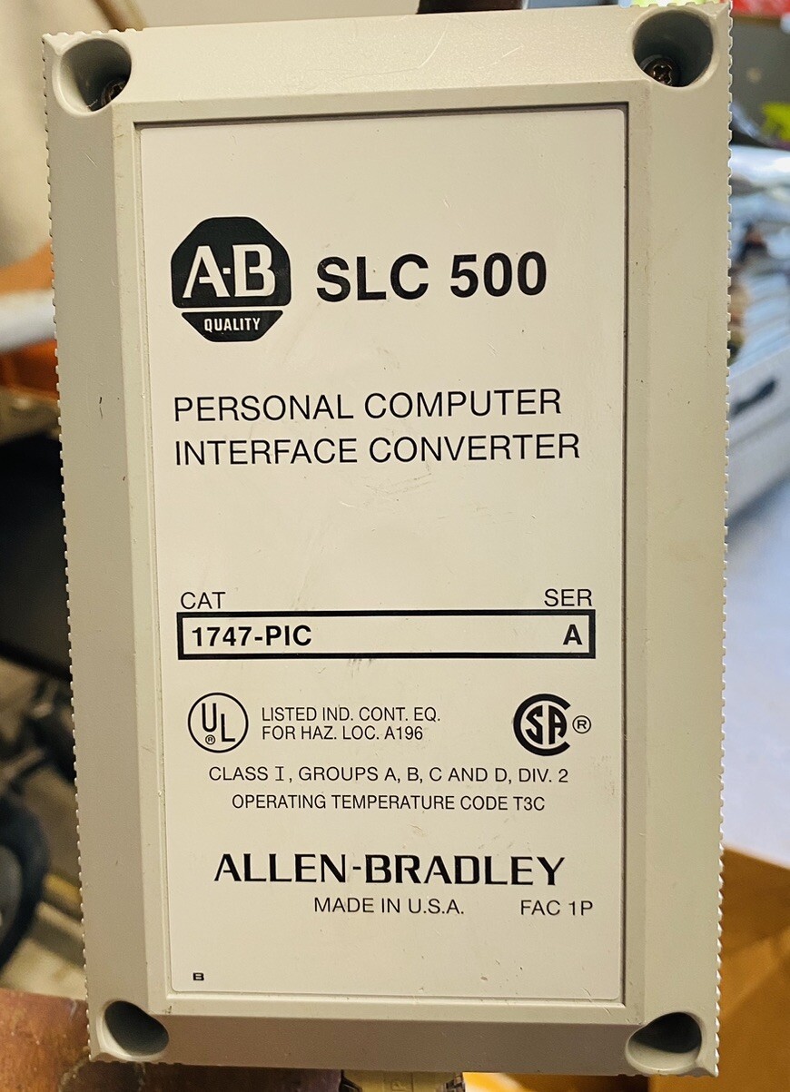 Personal Computer Interface Bu Allen Bradley 1747-PIC Ser A SLC 500 Personal Computer Interface ...