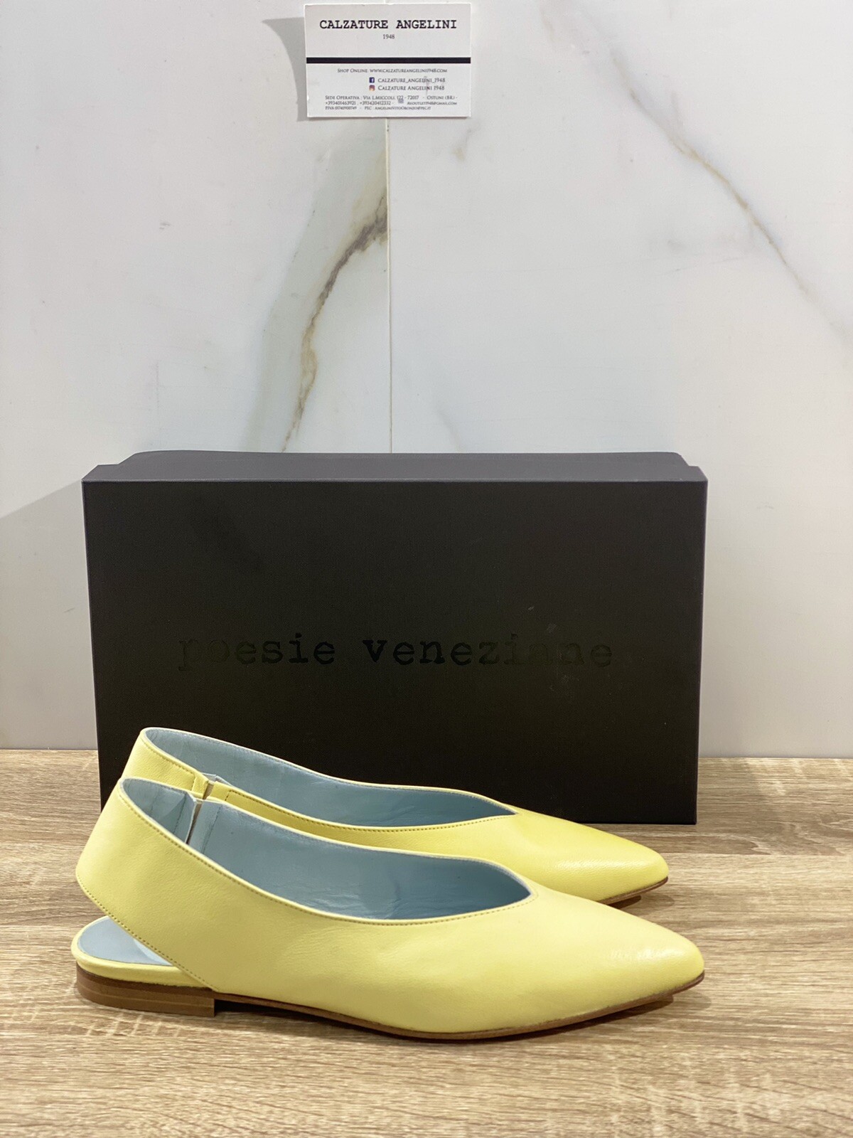 Poesie Veneziane Damen Sandale Leder Schwefel Slingback Made in Italy 36