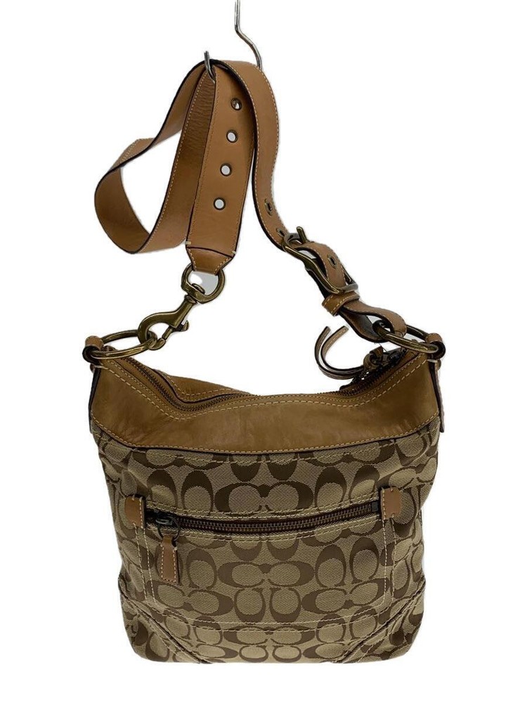 COACH Shoulder Bag Signature Canvas BRW Total Pattern