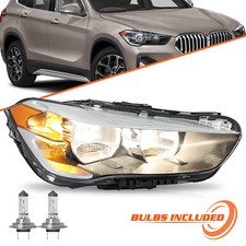 BRYGHT For 2016-2022 BMW X1 Halogen Headlight Passenger Side Headlamp w/ Bulbs