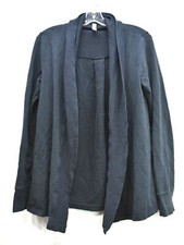 Gapbody Women Navy Blue Long Sleeve Shawl Open Front Knit Casual Cardigan M