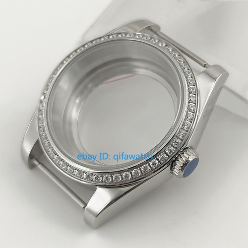 Estuche de reloj de zafiro de 40 mm con respaldo sólido/vidrio ajuste movimiento NH35 NH36 ETA2824 - Imagen 7 de 7