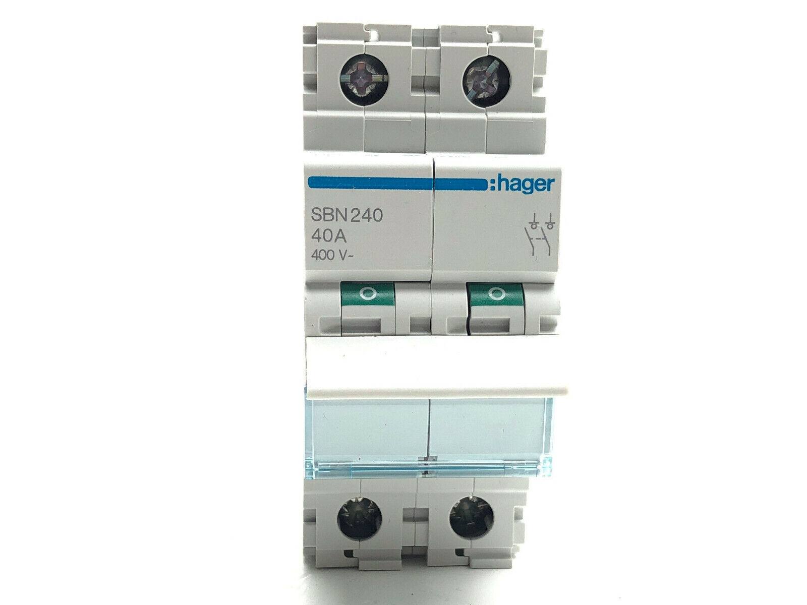 10 sztuk Hager SBN240 wyłącznik 40A 2 no 400V AC 50/60 Hz 2 bieguny NOWOŚĆ Super tania produkcja krajowa