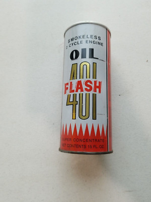 Flash 401 Smokeless 2-Cycle Engine Oil 15oz FULL Vintage Collectible ...