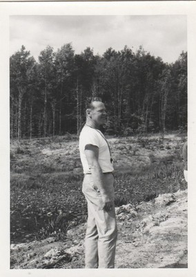 1950s Vintage photo of a man outdoors, Found Photos