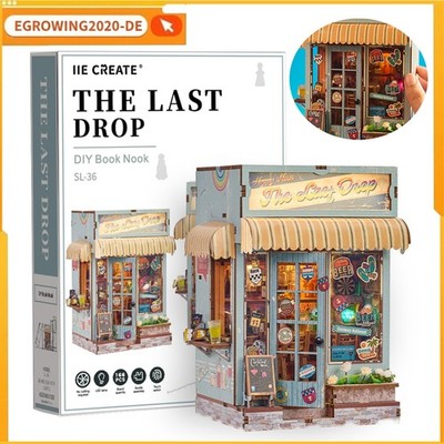 3D Holz Puzzle Spielzeug Minibar Modell Puppenhaus Geschenke DIY Buch Nook Kit