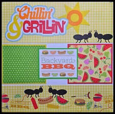 Premade 12x12 Scrapbook Pages Handmade Layout Chillin And Grillin Summer PCC