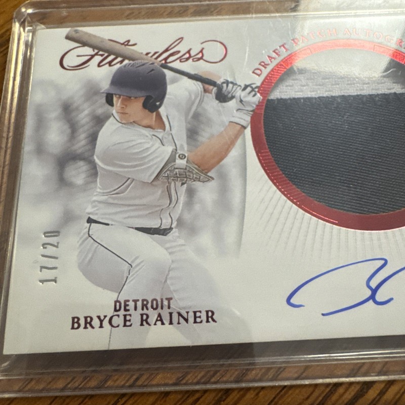 2025 Panini Baseball /20 Bryce Rainer Auto Patch Flawless Detroit 