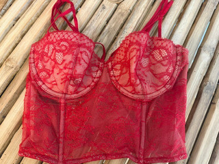 VICTORIAS SECRET CORSET BUSTIER w/ BONING & UNDERWIRE sz 32C
