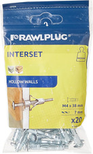 Rawlplug Metal Fixing with Metric Screw Pack of 20 | Screws for Plasterboard | C