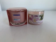 2 Mini 1.6 oz Candles Yankee Candle Pink Sands + Slatkin Pink Sangria