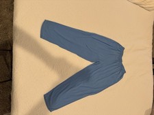 Vtg Jams World Pants Mens L Blue Crinkle Drawstring Pockets Beach Lounge Rayon